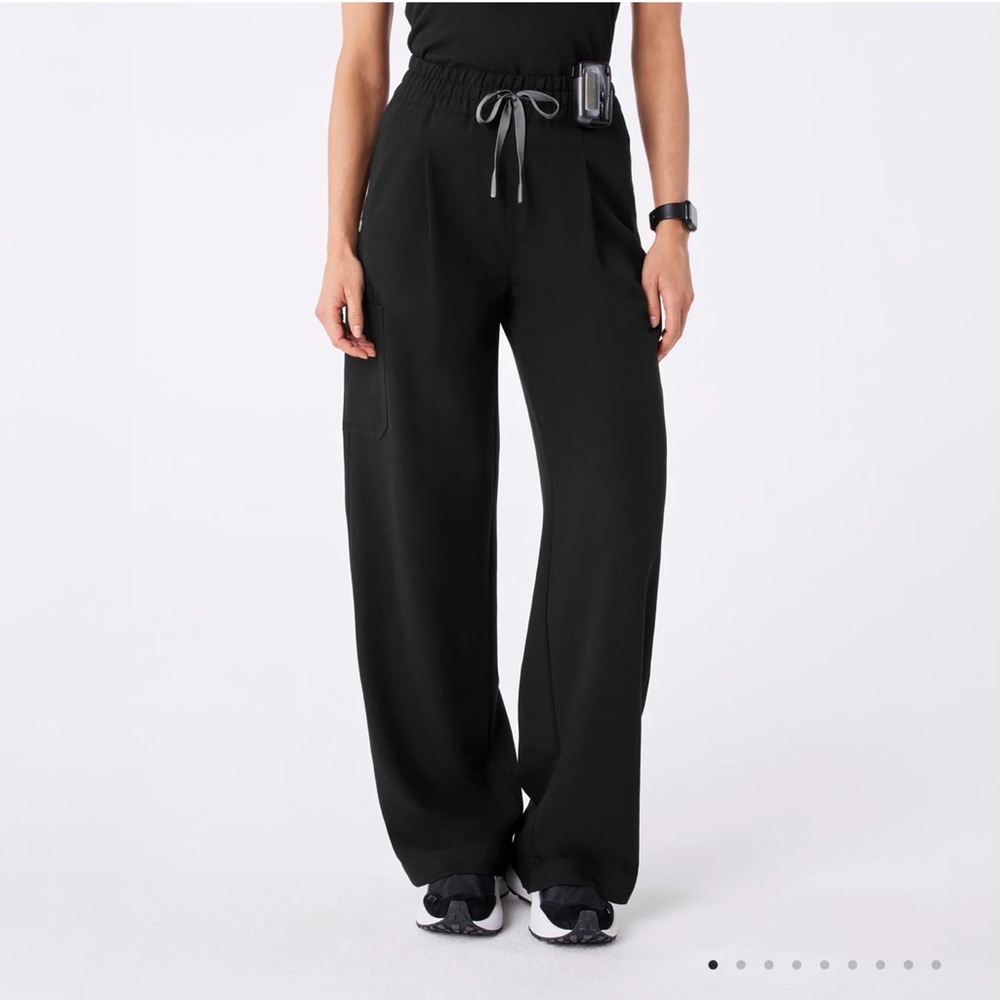 Figs Black Ultra High Rise Shelby Wide Leg Scrub Pants
